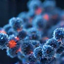 Imagine abstractă cu molecule